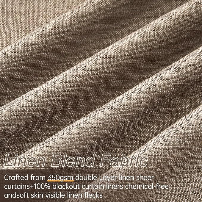 Extra Long 100% Blackout Linen Curtains 108 Inches Long - Image 4