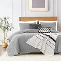 ROARINGWILD Light Grey Twin Size Quilt Bedding Sets by ROARINGWILD