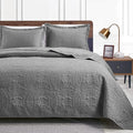 Love's cabin Oversized King Size Quilt Bedding Set Grey Bedspreads by Lovescabin