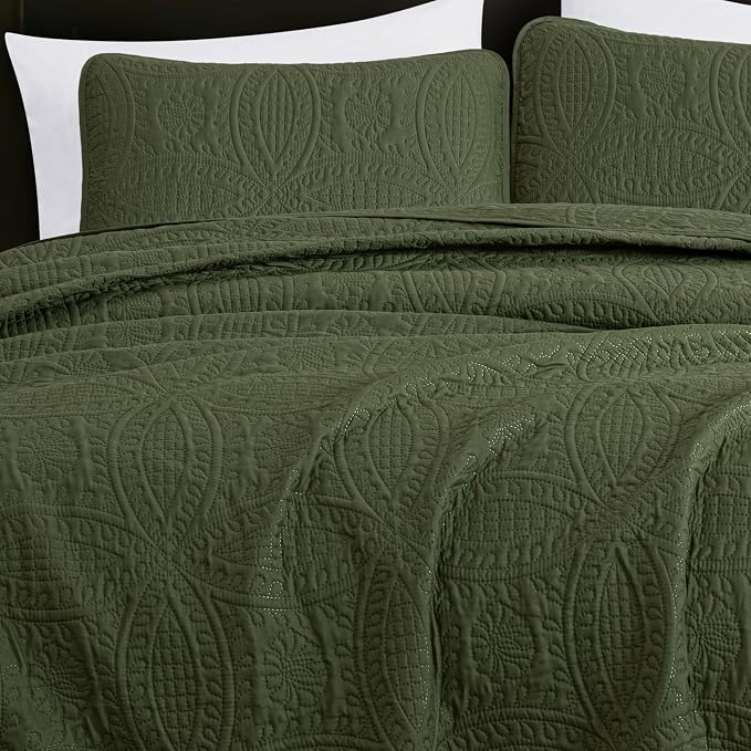 Chezmoi Collection Austin 3-Piece Oversized Bedspread Coverlet Set - Image 7