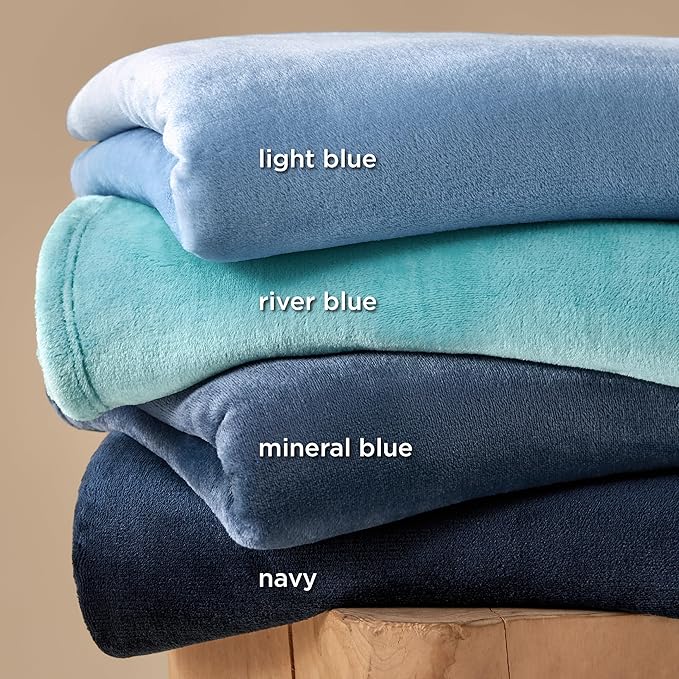 Bedsure GentleSoft Fleece Throw XL Blanket Navy - 300GSM Soft Lightweight Plush Cozy Blankets for Bed, Sofa, Couch, Travel, Camping, 50x70 inches