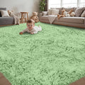 8x10 Area Rug for Living Room, Light Green Fluffy Shag Non-Slip Bedroom Rugs | by Unknown