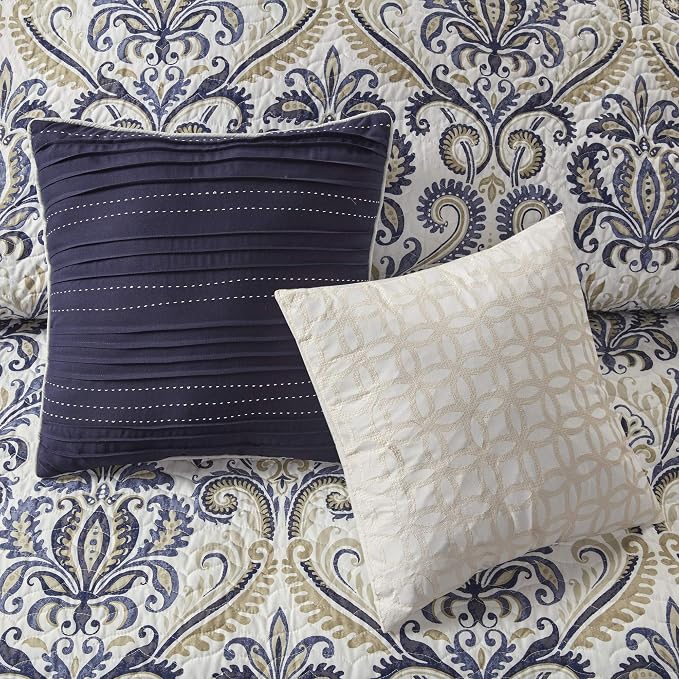 Madison Park Quilt Traditional Damask Design All Season, Lightweight Coverlet - Image 13