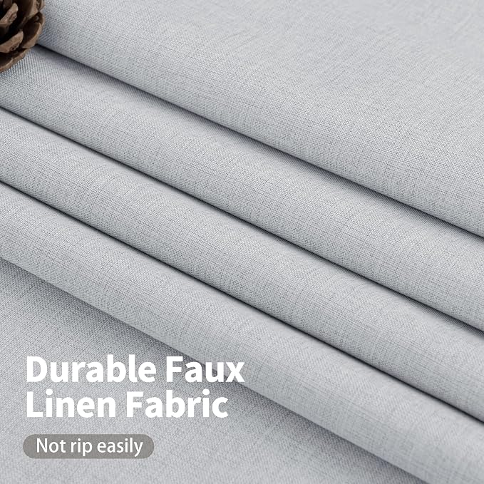 YoungsTex 54 Inch Length Linen 100% Blackout Curtains - Image 5