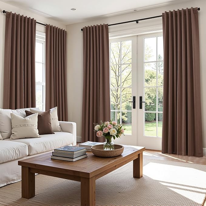 100% Blackout Curtains 90 Inch Length 2 Panels Set - Image 9