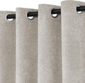 Macochico 100% Blackout Curtains Thermal Insulated Noise Reducing Chenille Curtains for Hotel Auditorium Bedroom Living Room Grommet Beige Curtains with Tieback Classic 52" Wx84 L 1 Panel