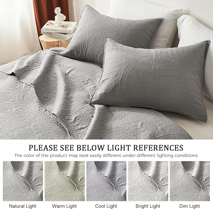 akkialla Queen Quilt Bedding Set, Lightweight Soft Bedspread Coverlet, Modern - Image 5