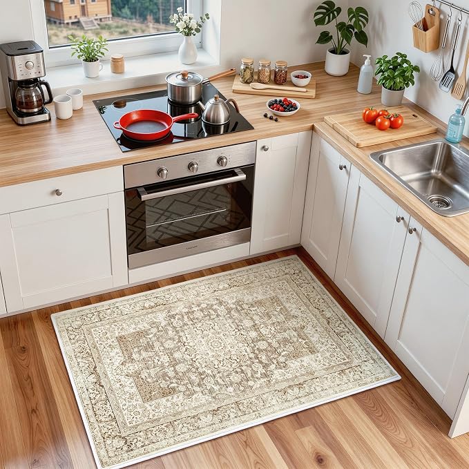 Macgace Washable Vintage Area Rug - Image 3