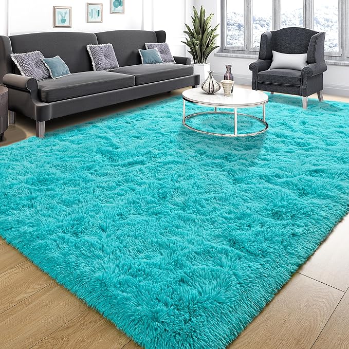 Fluffy Large Rugs for Living Room, Shag Area Rug 6x9 Soft Carpet for Bedroom - Image 2
