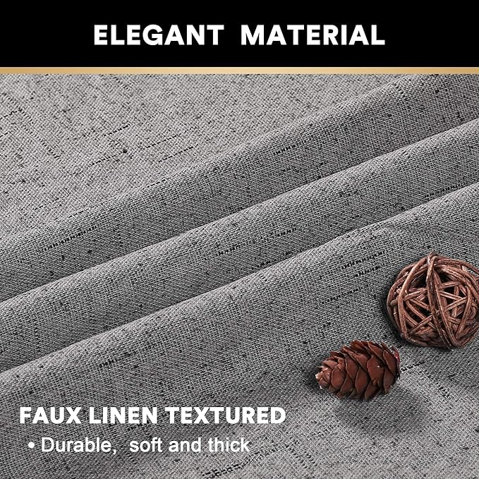 PrinceDeco 100% Blackout Curtains for Living Room Sliding Door Curtains Blackout Curtains 96 Inches Long Patio Curtains for Sliding Door Curtain,W100 X L96 Inch, Light Grey