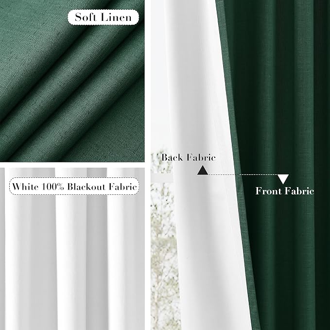 Joywell 100% Blackout Linen Curtains 84 Inch Long - Image 5