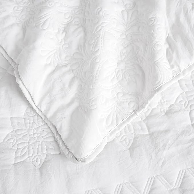 B2EVER Boho White Quilt Twin Size Bedding Sets - Image 6