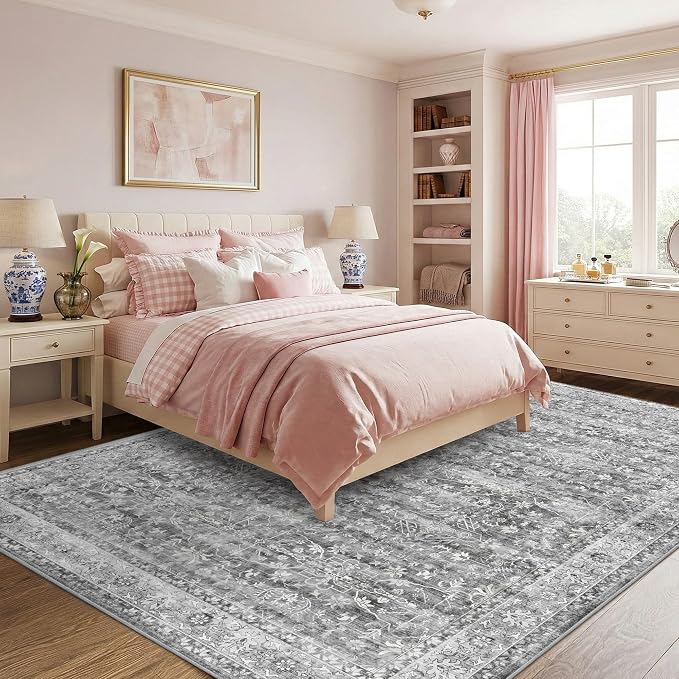 Latte&Fog 8x10 Area Rugs for Living Room Netural Washable Large Grey Rugs | for - Image 3