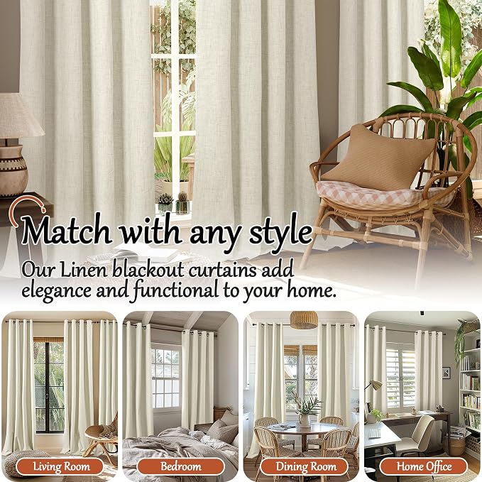 Natural Linen Blackout Curtains - Image 7