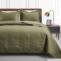 Love's cabin Quilts for Queen Bed Green Bedspreads Bedding Set by Lovescabin