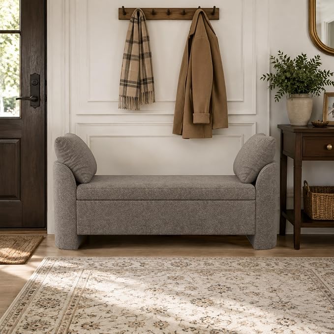 Usaint 58.3" Upholstered Storage Ottoman Bench - Image 7