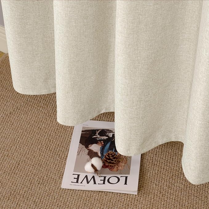 YoungsTex Natural Linen Blackout Curtains 63 Inches Long - Image 7