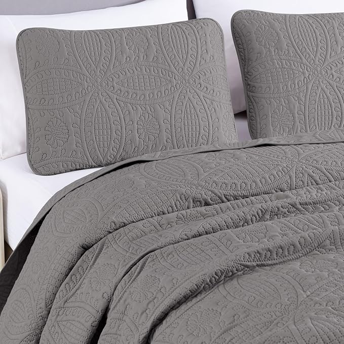 Chezmoi Collection Austin 3-piece Oversized Bedspread Coverlet Set - Image 3