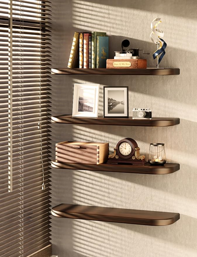 BATODA Set of 2 24” Wood Floating Shelves - Image 2