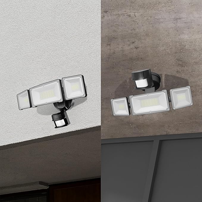 AWSENS 40W LED Security Lights Motion Sensor Light Outdoor, 180 Degree, 4000LM, 5000K, ETL Water Resistant, 3 Head Motion Detected Flood Light for Garage, Yard, Porch
