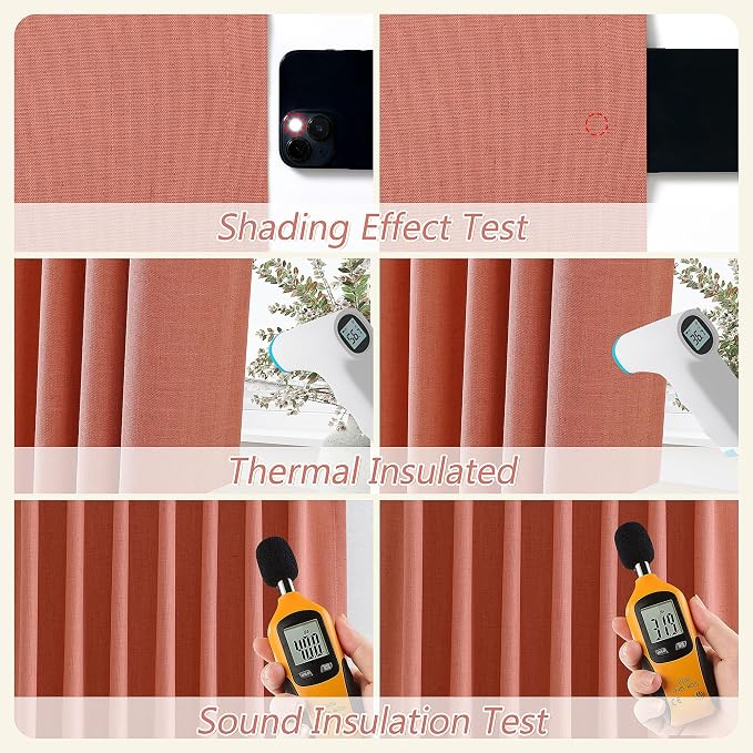 100% Blackout Curtains 90 Inch Length 2 Panels Set - Image 5