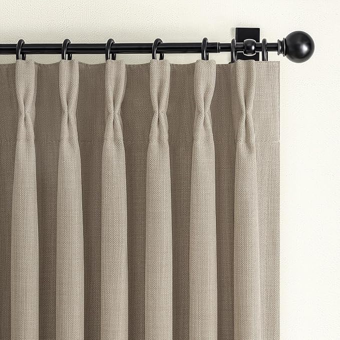 Blackout Memory Trained Pinch Pleated Curtains 84 Inch Length by PleatedDrapes