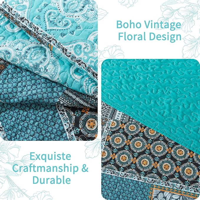 VAPUTAR Cotton Quilt Twin Size Bedding Set, 2 Pieces Twin Quilt Bedding Set | - Image 5