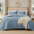 Bedsure King Size Quilt, Lucky Star Quilting Comforter Set Dusty Blue | by Unknown