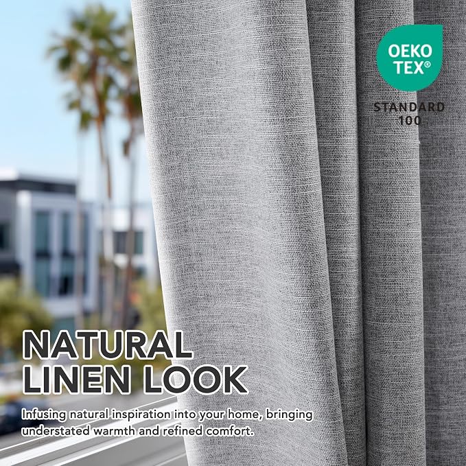 Deconovo Faux Linen 100% Blackout Curtains - Image 8