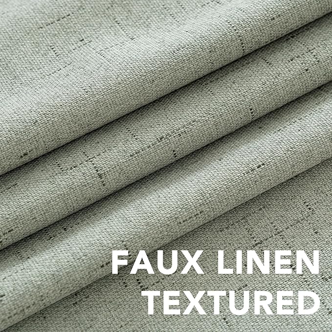 H.VERSAILTEX Linen Blackout Curtains 63 Inches Long 100% Absolutely Blackout - Image 4
