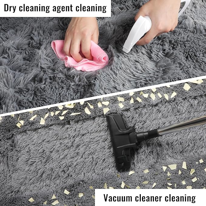 Plush Area Rugs for Living Room 6x9 Ft, Ultra Soft Shaggy Grey Rugs Carpets - Image 6