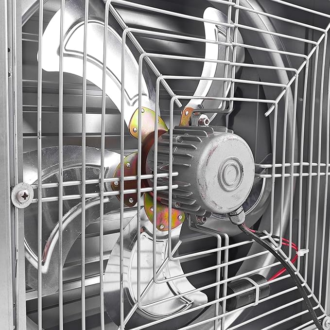 GRELWT 24" Wall Mounted Exhaust Fan - Variable Speed -Automatic Shutter - Vent Fan For Home Attic, Shed, or Garage Ventilation, 4390 CFM, 6180 SQF Coverage Area, New Version