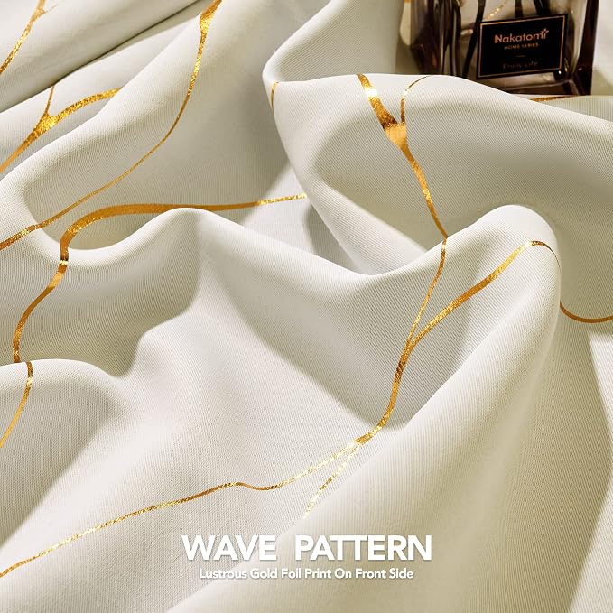 Deconovo Curtains for Living Room, Pattern Blackout Curtains 108 Inch Long | - Image 5