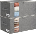 punemi 90L Rigid-Sided King Size Comforter Storage Bag, 2 Pack, Stackable Design by Punemi