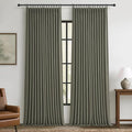 PleatedDrapes Greenish Gray Extra Long Blackout 108 Inch Curtains by PleatedDrapes