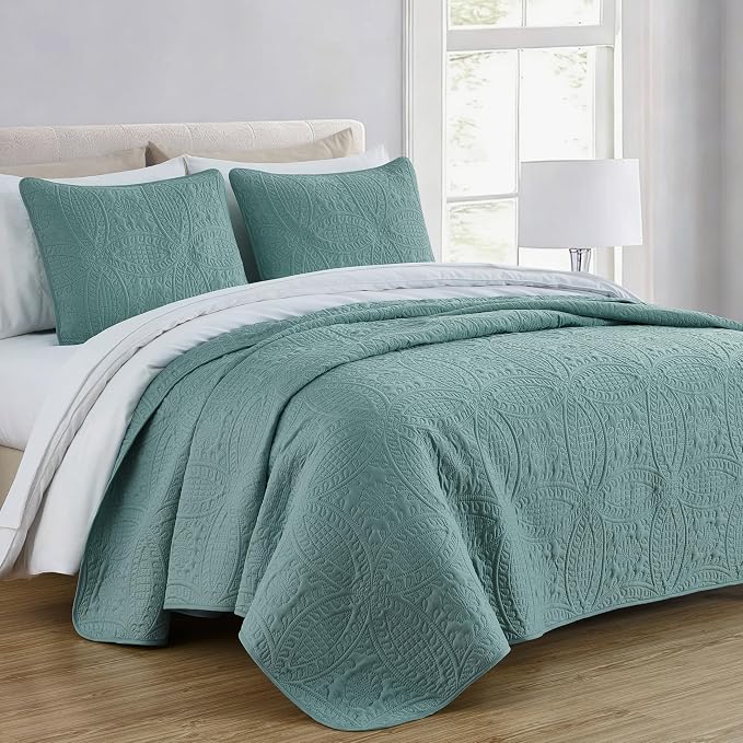 Chezmoi Collection Austin 3-piece Oversized Bedspread Coverlet Set - Image 2