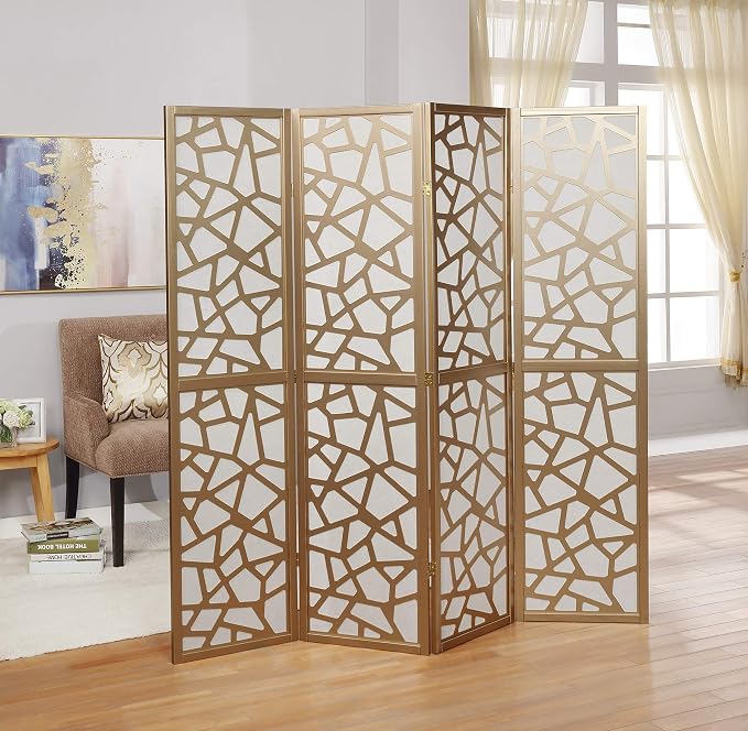 Roundhill Furniture Giyano 4 Panel Screen Room Divider - Image 2