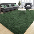 Fluffy Dark Green Rugs for Living Room Bedroom, 5x8 Soft Area Rug Forest Hunter by Tepook