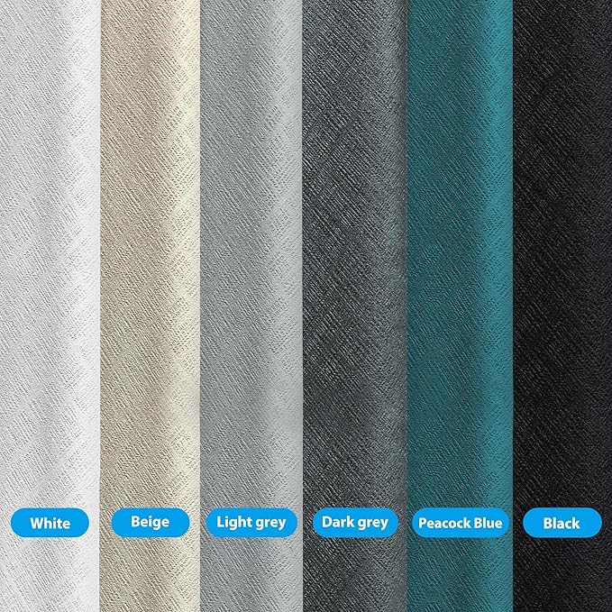 Room Divider Curtains Total Blackout Privacy Curtain Panel Room Thermal Insulated Noise Reduction Curtains for Bedroom Window Living Room Ceiling Track Curtain W 15 ft × H 7 ft White