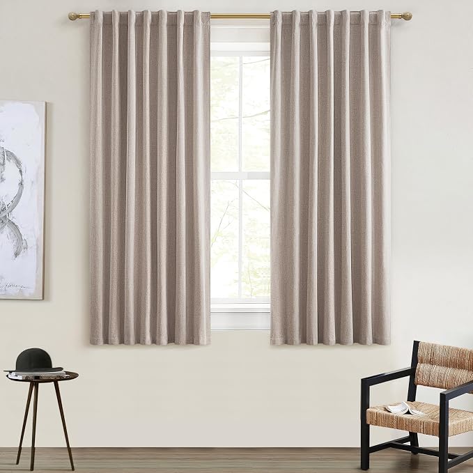 QJmydeco Black Out Linen Boho Curtains 72 Inch Long, Living/Bedroom Curtains 72 by QJMYDECO