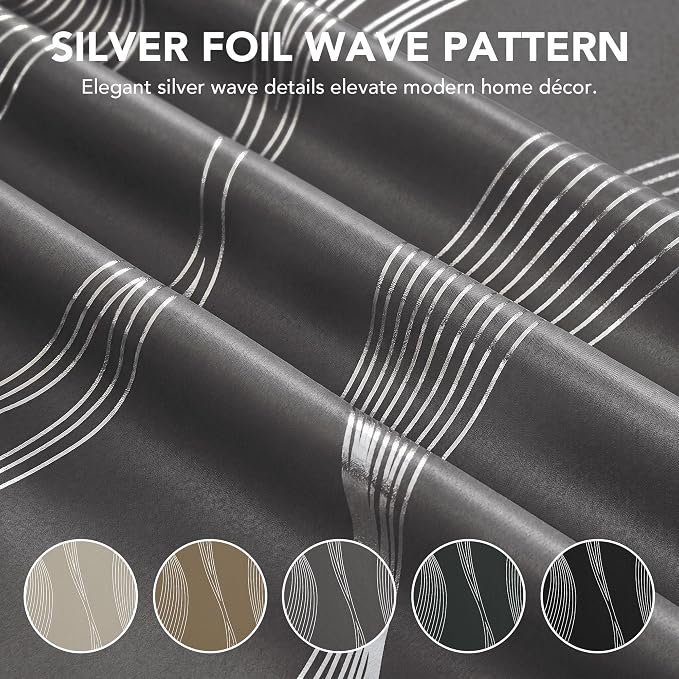 Deconovo Curtains for Living Room, Pattern Blackout Curtains 63 Inches Long | - Image 3