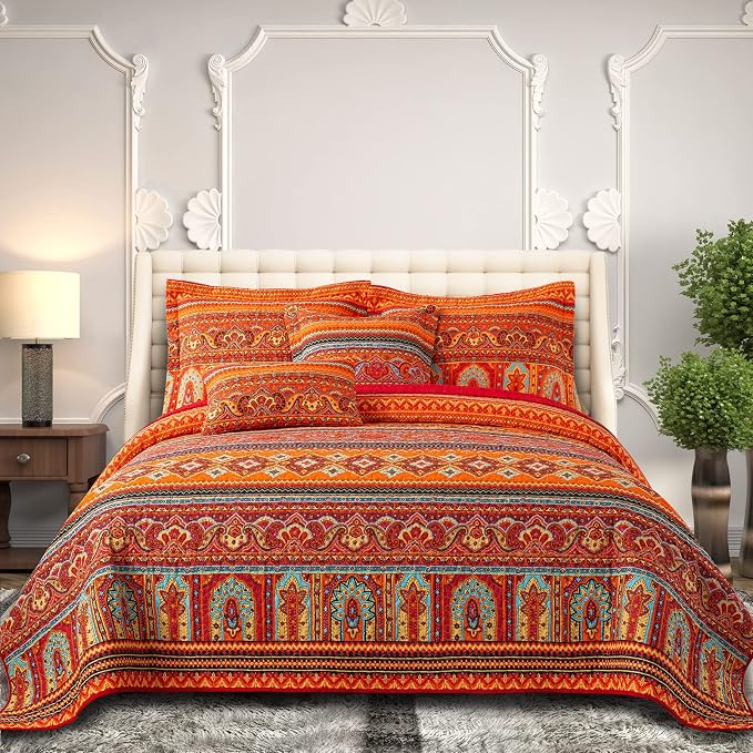 BEDIFANY Orange California King Quilt Set by BEDIFANY