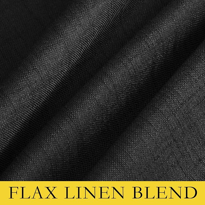 NICETOWN Vintage Open Linen Weave Flax Thermal Curtains, 100% Blackout Curtains - Image 7
