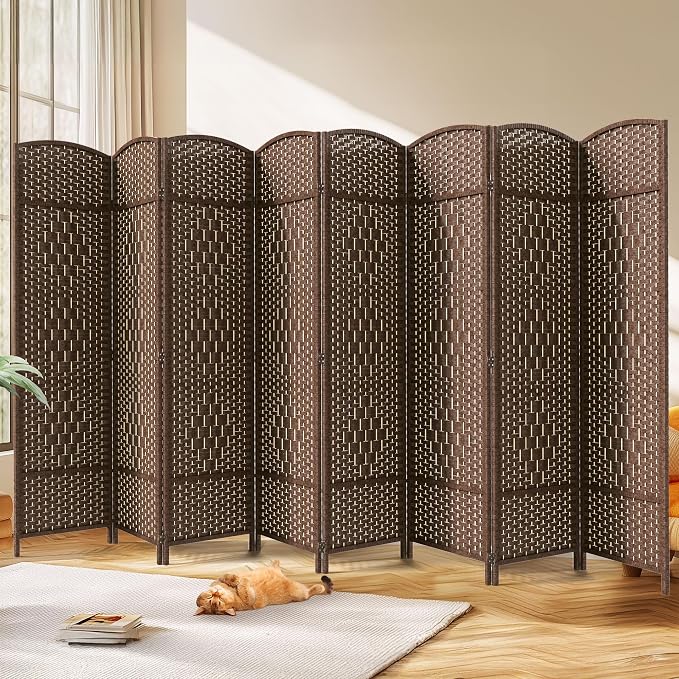 8 Panel Room Divider, Privacy Screen & Room Separation, Extra Wide | Paper by Jostyle