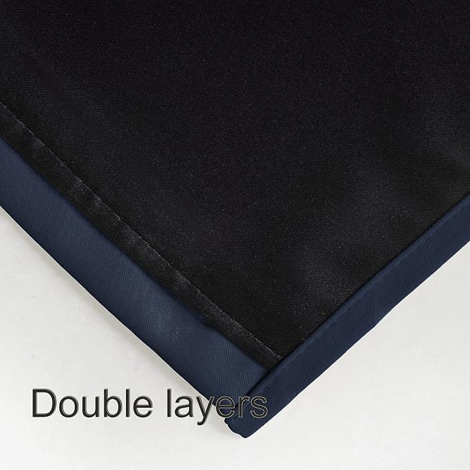 100% Blackout Navy Blue Curtains - Image 4