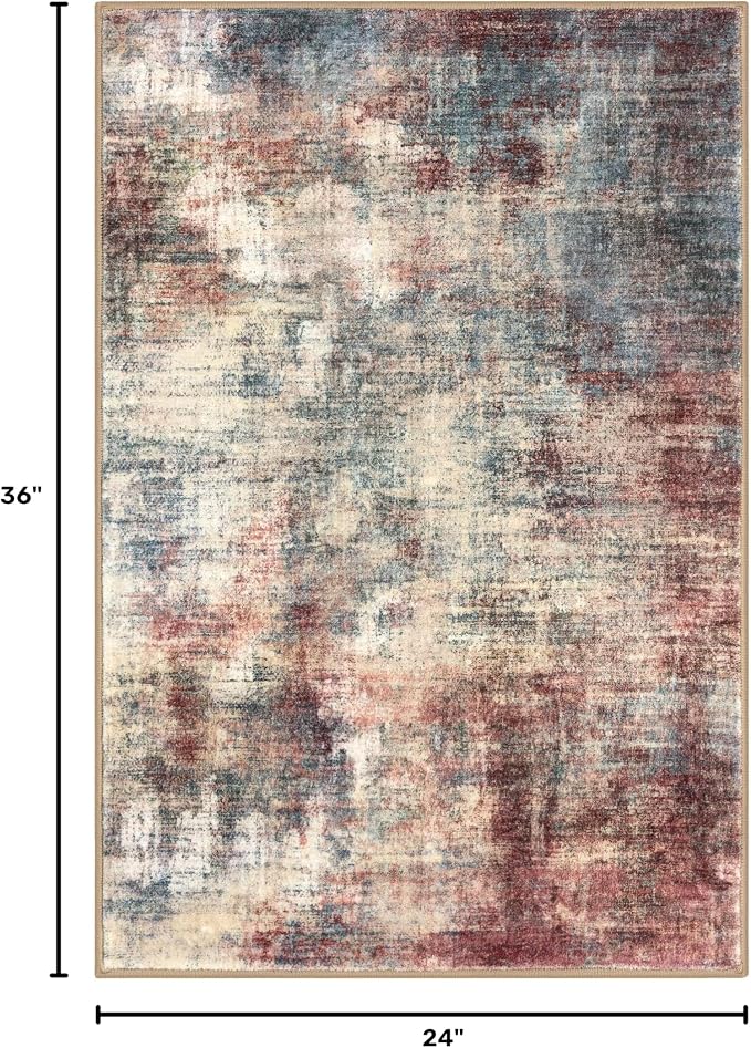 Small Abstract Area Rug 2x3 Ft Entryway Rugs Washable Door Mat Indoor Entrance - Image 2
