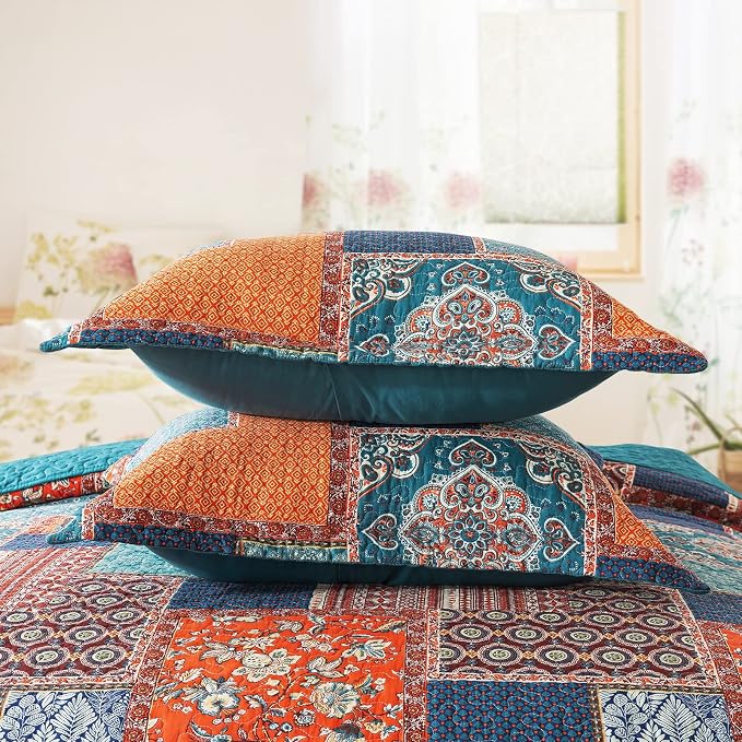 BEDIFANY Farmhouse King Size Quilt Sets, 100% Cotton Cover Bedspread King | - Image 4