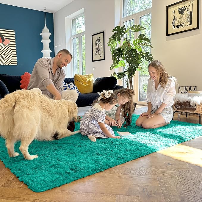 OLANLY 3x5 Machine Washable Small Bedside Rug, Soft Fluffy Shaggy Rugs - Image 7