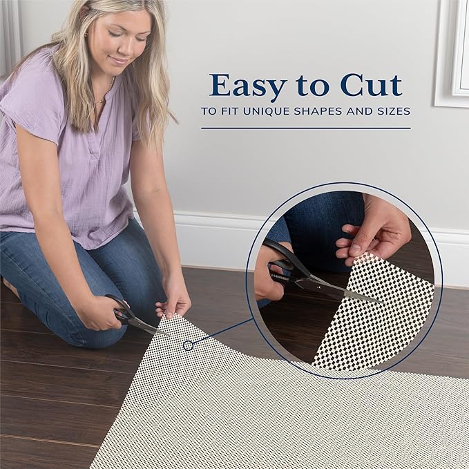 Veken 3x8 Ft Rug Pad Gripper for Hardwood Floors, Non Slip Rug Pads for Area Rugs, Thick Rug Grippers for Tile Floors, Under Carpet Anti Skid Mat, Keep Your Rugs Safe and in Place