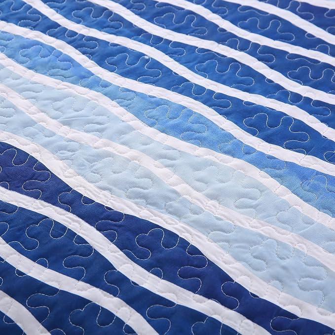 SLPR - Blue Wave Coastal Quilt Set, Nautical Bedding, Twin - Image 7